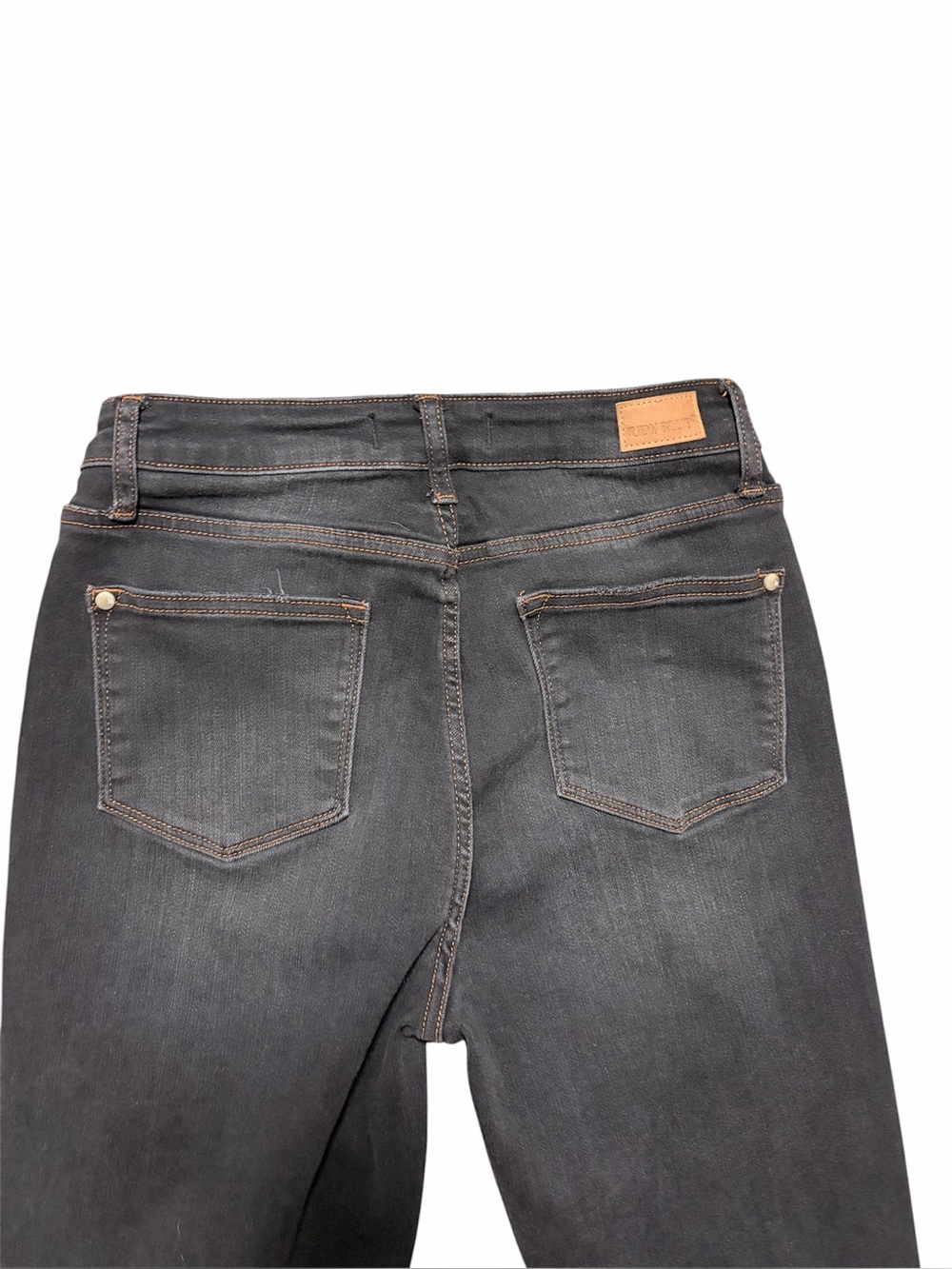 Judy Blue Jeans Women's Size Black Cropped Straight Leg Raw Hem - Picture 5 of 13